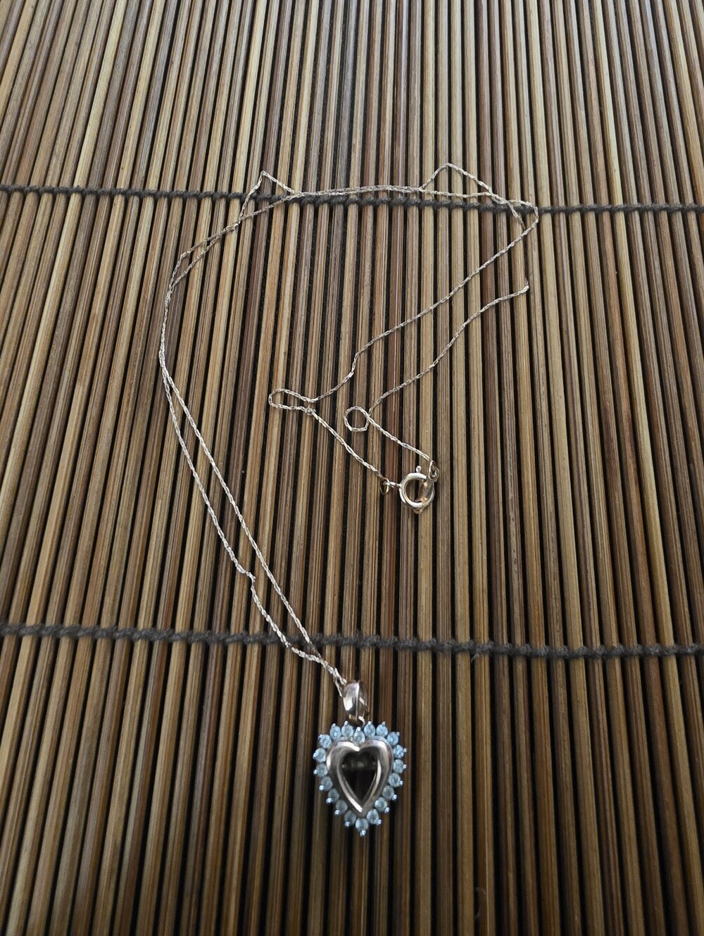 10k Diamond Heart Rose Gold Necklace (Vintage)